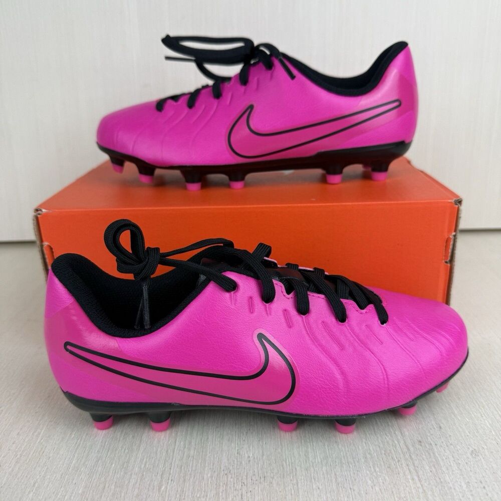 Nike Jr Legend 10 Club FG/MG Soccer Cleats Youth Size 2.5Y Fierce Pink New